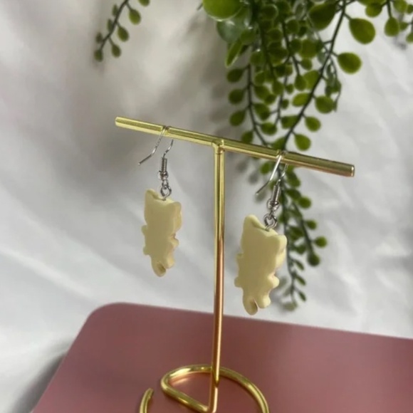 ❤️ FREE Cat Kitten Animal Drop Trendy Girly Paw Modern Art Pop Artsy Earrings - Picture 2 of 5